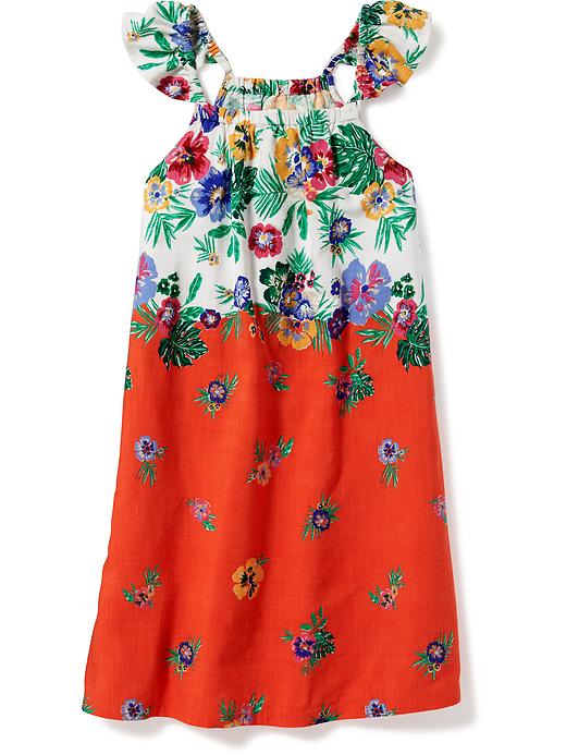 View large product image 1 of 3. Printed Ruffle-Sleeve Sundress for Girls
