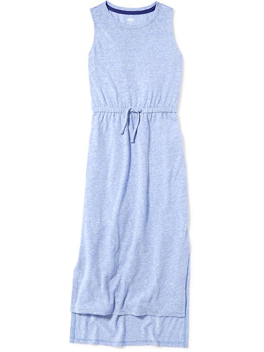 View large product image 1 of 2. High-Neck Tie-Waist Maxi Dress for Girls