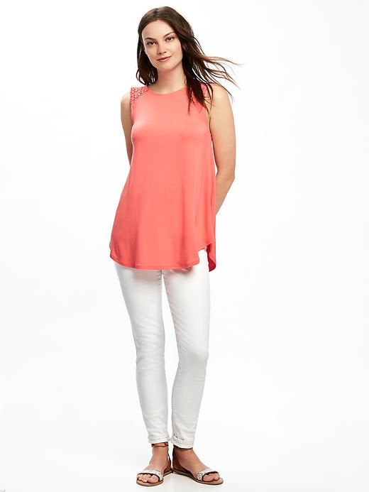 Image number 3 showing, High-Neck Lace-Trim Swing Tank for Women