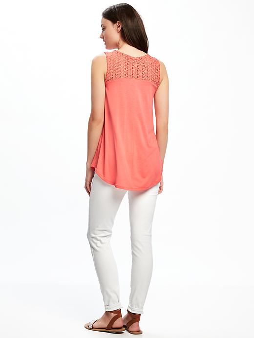Image number 2 showing, High-Neck Lace-Trim Swing Tank for Women