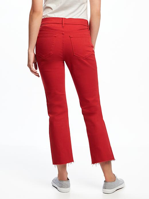 View large product image 2 of 3. Mid-Rise Cropped Flare Ankle Jeans for Women