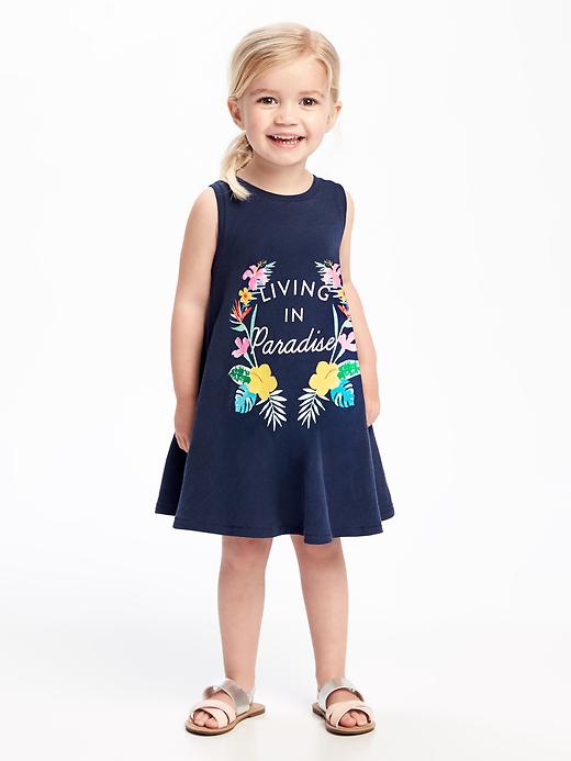 View large product image 1 of 1. Graphic Scoop-Neck Tank Dress for Toddler