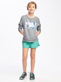 View large product image 3 of 3. Relaxed Lattice-Back Fleece Top for Girls