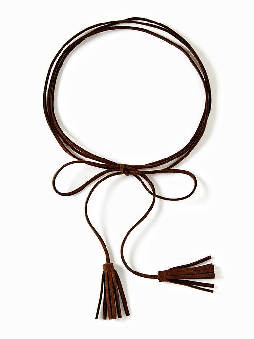 View large product image 1 of 1. Suede Wrap-Tie Choker Necklace for Women