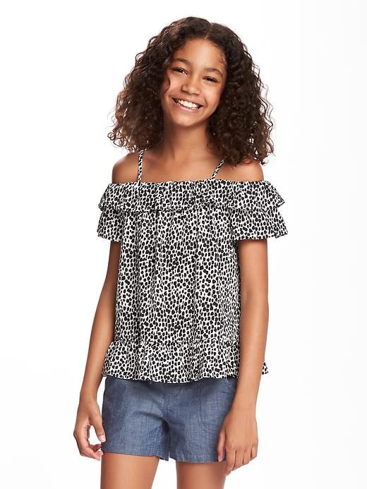 View large product image 1 of 2. Off-the-Shoulder Ruffle Top for Toddler Girls