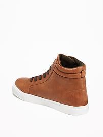 View large product image 3 of 3. Faux-Leather Lace-Up High-Tops for Boys