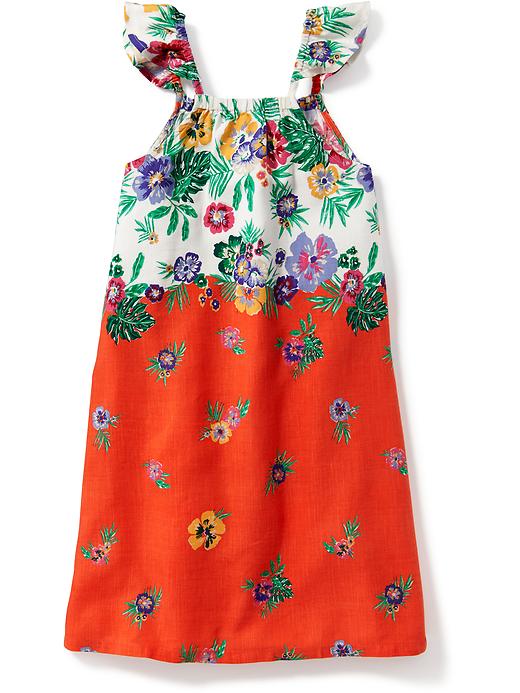 View large product image 2 of 3. Printed Ruffle-Sleeve Sundress for Girls