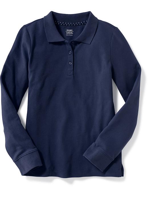 View large product image 1 of 1. Pique Uniform Polo for Girls