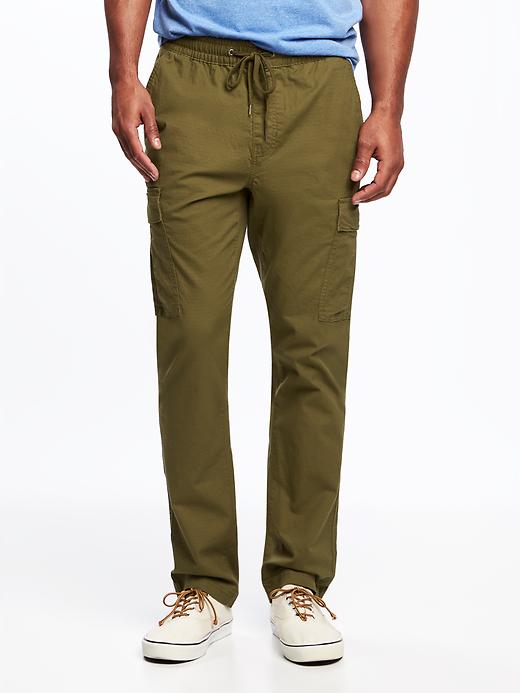 View large product image 1 of 2. Slim Built-In Flex Drawstring Cargos for Men