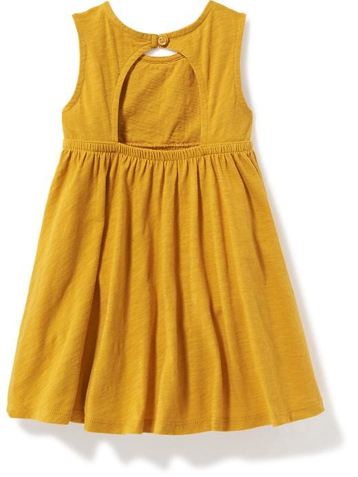 View large product image 2 of 4. Lace-Yoke Cutout-Back Swing Dress for Toddler Girls