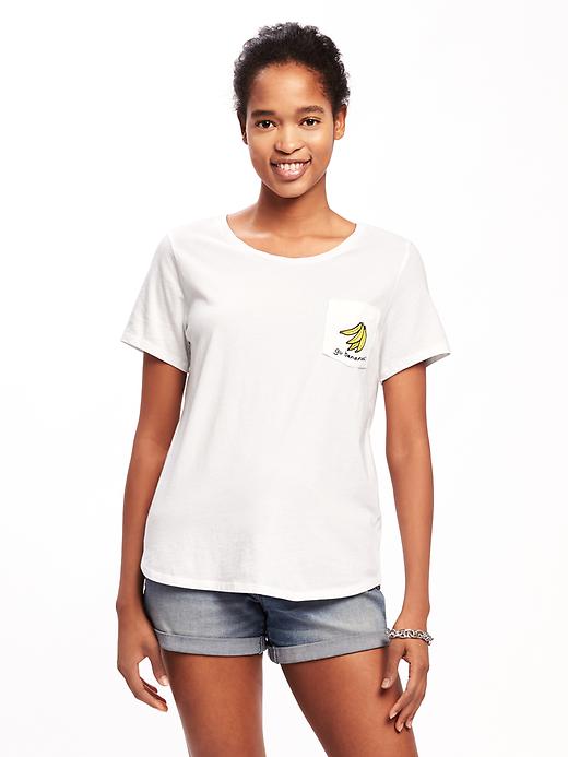 Image number 1 showing, Relaxed Pocket Graphic Tee for Women