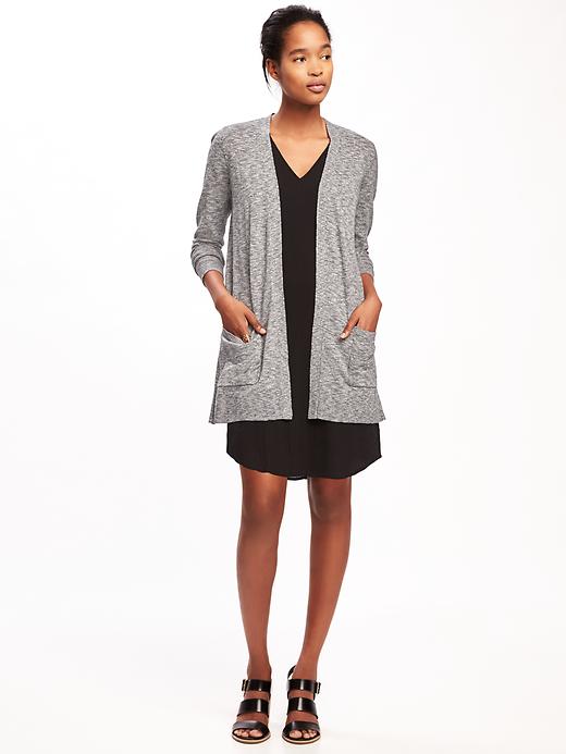 Image number 3 showing, Relaxed Open-Front Long Cardi for Women