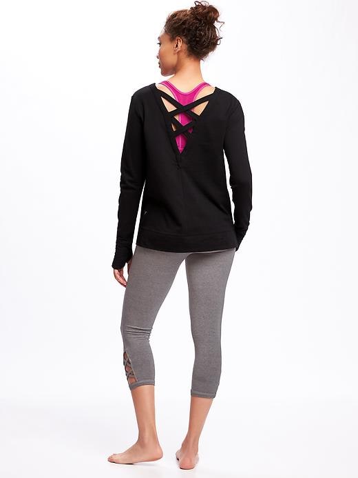 Image number 3 showing, Lattice-Back Sweatshirt for Women