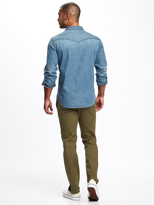 Image number 2 showing, Slim-Fit Chambray Built-In Flex Western Shirt For Men
