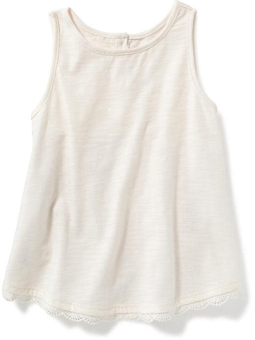 View large product image 1 of 1. Lace-Hem Henley Tank for Toddler