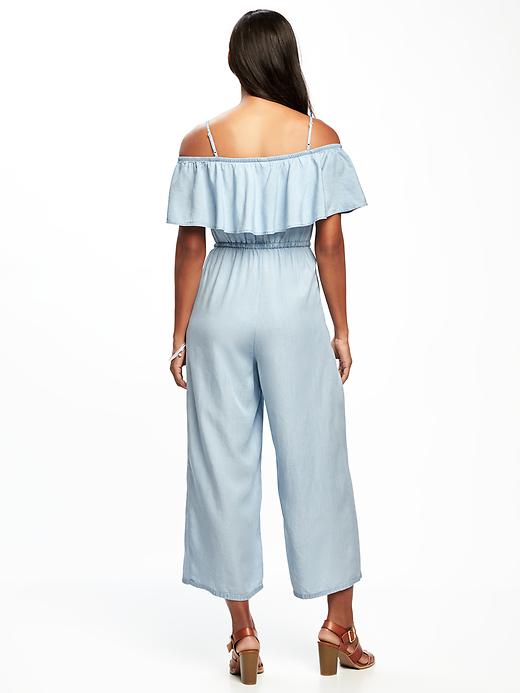 Image number 2 showing, Off-the-Shoulder Ruffled Tencel&#174 Jumpsuit for Women