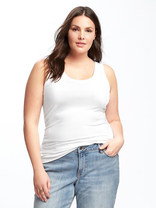 View large product image 1 of 1. Semi-Fitted Classic Plus-Size Tank