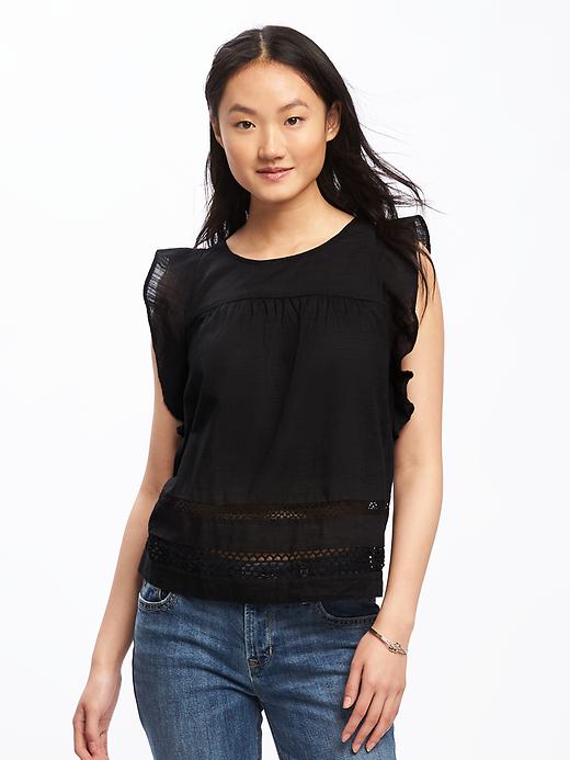 Ruffle Trim Swing Top For Women Old Navy