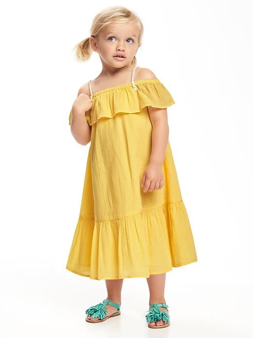 View large product image 1 of 2. Ruffle Crinkle-Gauze Midi for Toddler