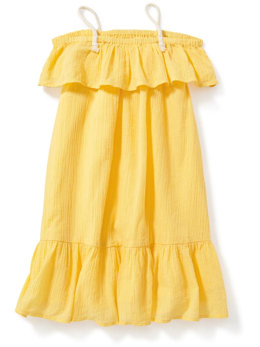 View large product image 2 of 2. Ruffle Crinkle-Gauze Midi for Toddler