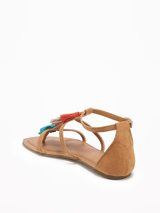 Image number 3 showing, T-Strap Tassel Sandals for Women