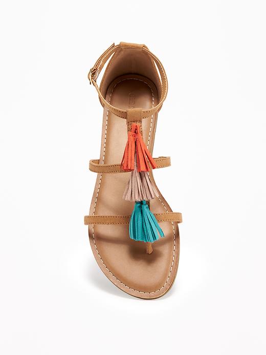 Image number 2 showing, T-Strap Tassel Sandals for Women
