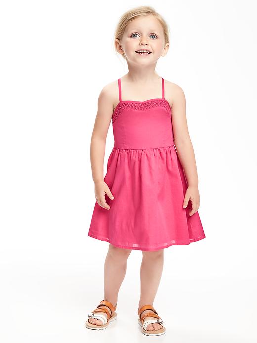 View large product image 1 of 4. Lace-Yoke Cami Dress for Toddler