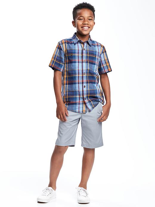 View large product image 2 of 2. Madras Plaid Shirt For Boys