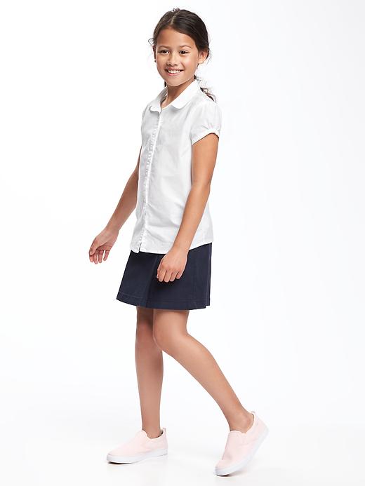 View large product image 2 of 3. Ruched-Sleeve Uniform Shirt for Girls