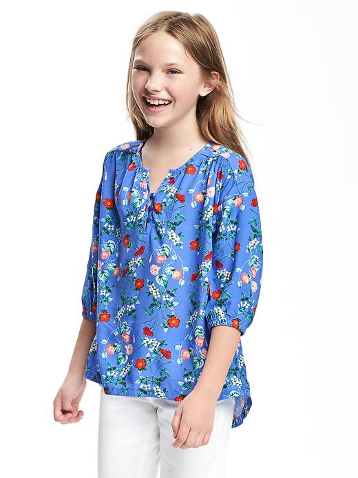 View large product image 1 of 2. Floral Shirred Pullover for Girls