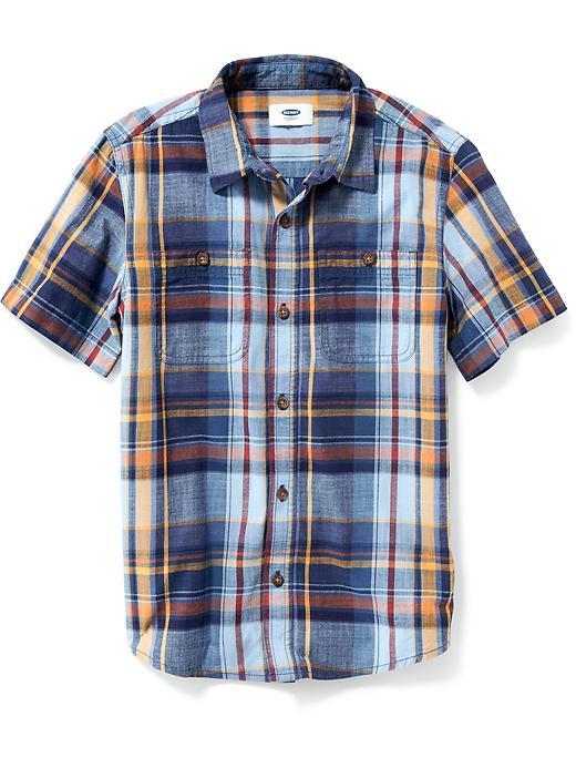 View large product image 1 of 2. Madras Plaid Shirt For Boys