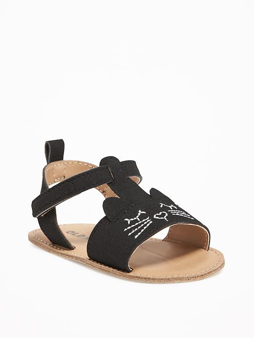 Image number 1 showing, Sueded Critter Sandals for Baby