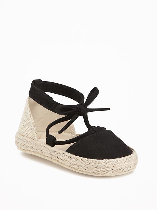 Image number 1 showing, Sueded Lace-Up Espadrilles for Baby