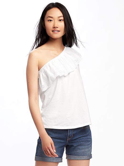 Image number 1 showing, Relaxed One-Shoulder Top for Women
