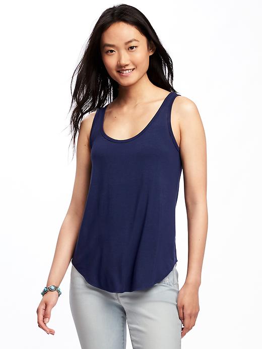 View large product image 1 of 1. Luxe Curved-Hem Tank for Women