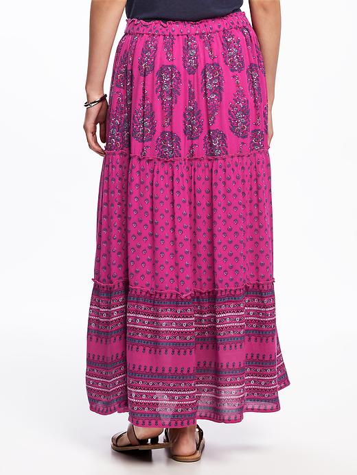 View large product image 2 of 2. Tiered Boho Maxi Skirt for Women