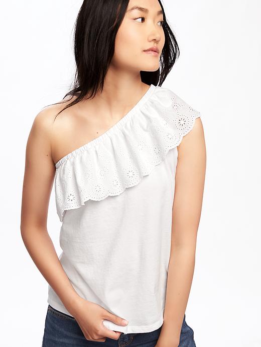 Image number 4 showing, Relaxed One-Shoulder Top for Women