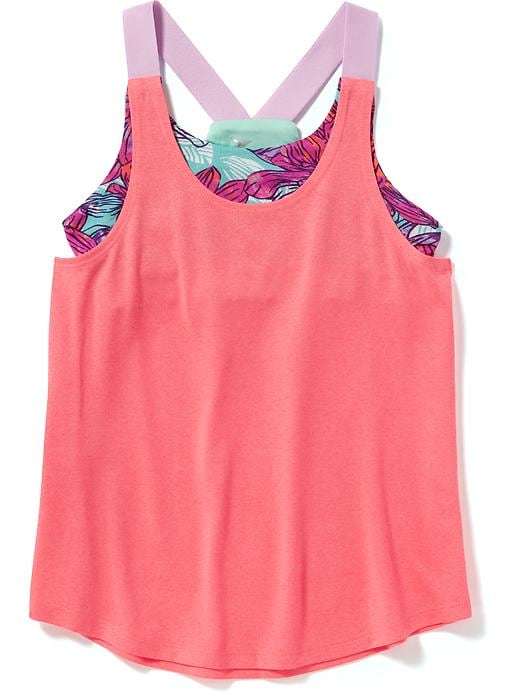 View large product image 1 of 3. Exposed-Elastic 2-in-1 Tank for Girls