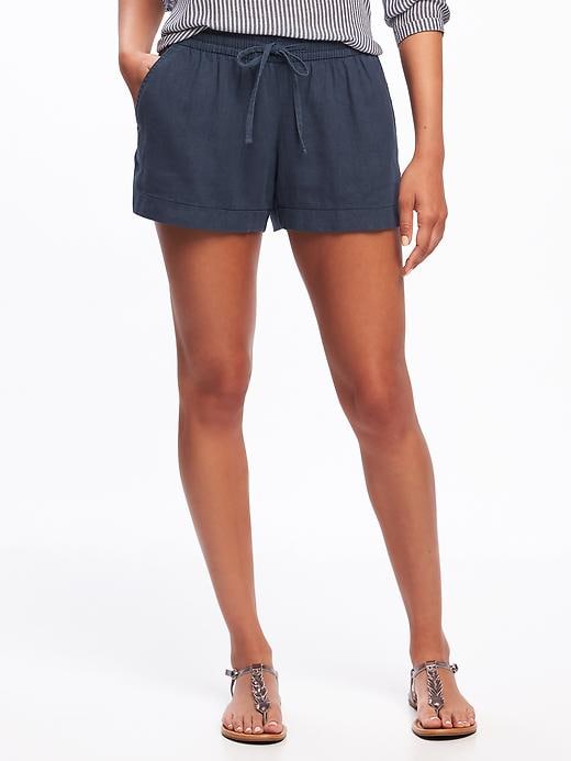 View large product image 1 of 3. Soft Linen-Blend Shorts For Women - 3.5 inch inseam