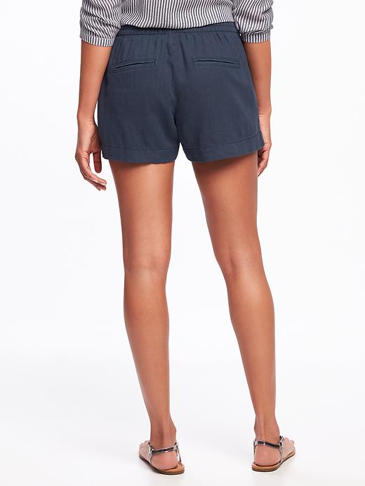 View large product image 2 of 3. Soft Linen-Blend Shorts For Women - 3.5 inch inseam