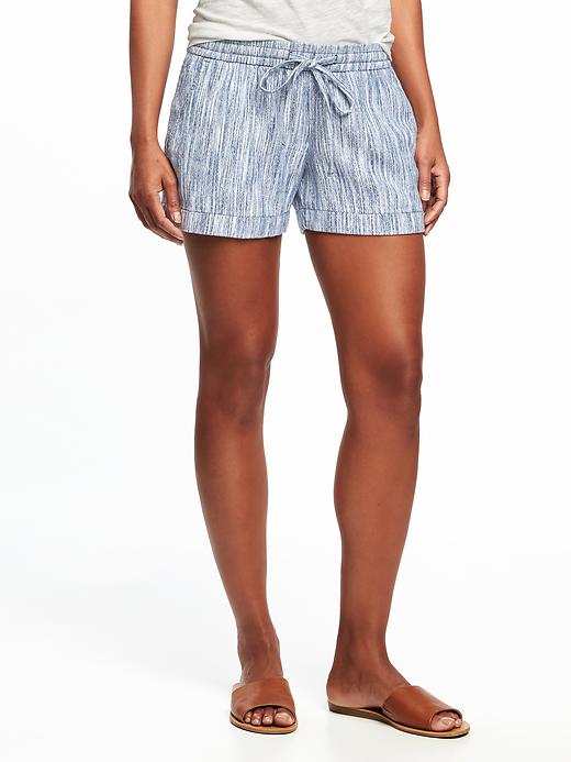 View large product image 1 of 2. Linen-Blend Soft Shorts For Women