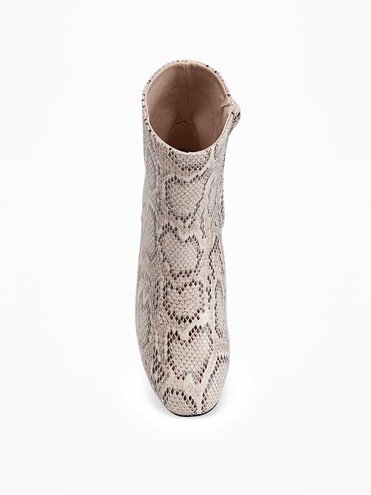 Image number 3 showing, Snakeskin-Print Ankle Boots for Women
