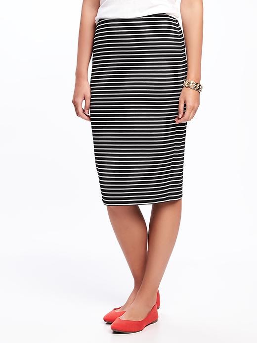 View large product image 1 of 2. Jersey Pencil Midi Skirt for Women