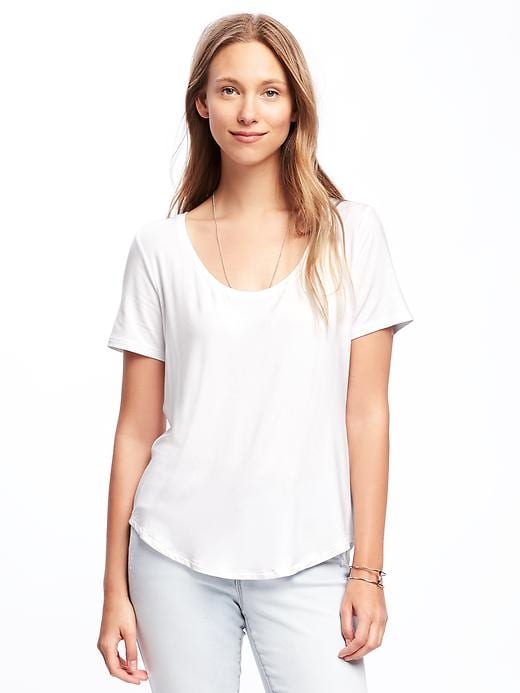 Image number 1 showing, Luxe Curved-Hem Tee for Women