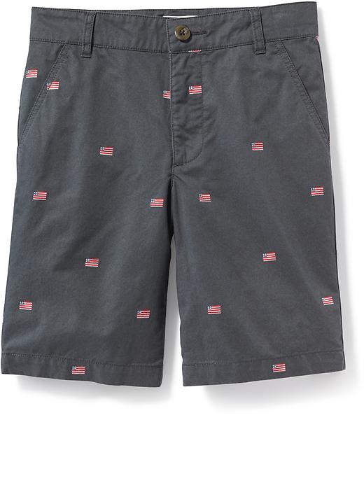 View large product image 1 of 2. Flat-Front Twill Shorts For Boys
