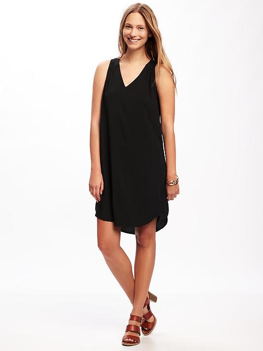 Image number 1 showing, Sleeveless Cutout-Back Shift Dress for Women