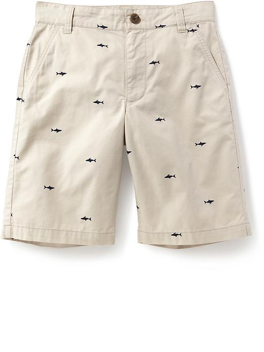 View large product image 1 of 2. Flat-Front Twill Shorts For Boys