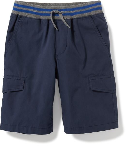 View large product image 1 of 2. Rib-Knit Waist Canvas Cargo Shorts For Boys