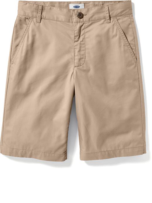 View large product image 1 of 1. Flat-Front Twill Shorts For Boys