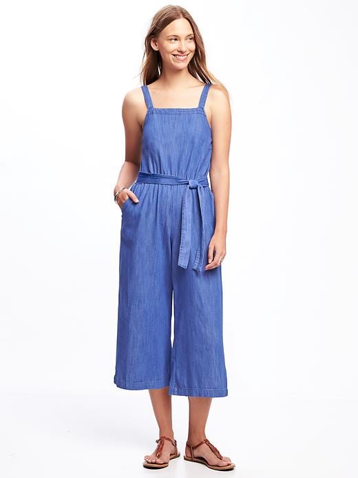 Image number 1 showing, Square-Neck Wide-Leg Jumpsuit for Women